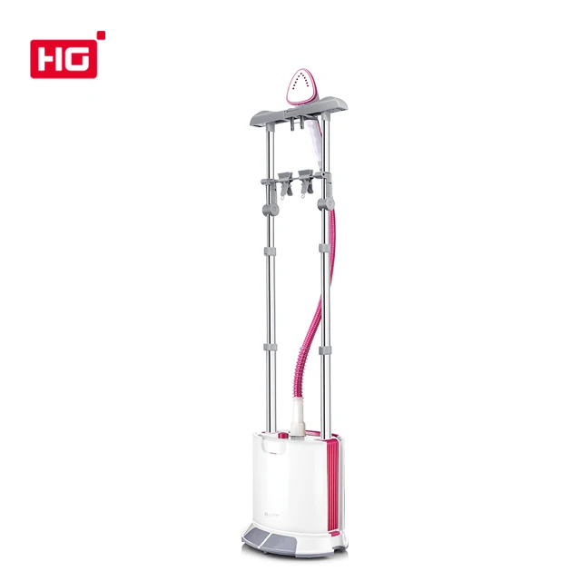 HG Professional Vertical Fabric Steamer with Hanger Clothes Steam Iron Double Pole Standing Garment Steamers