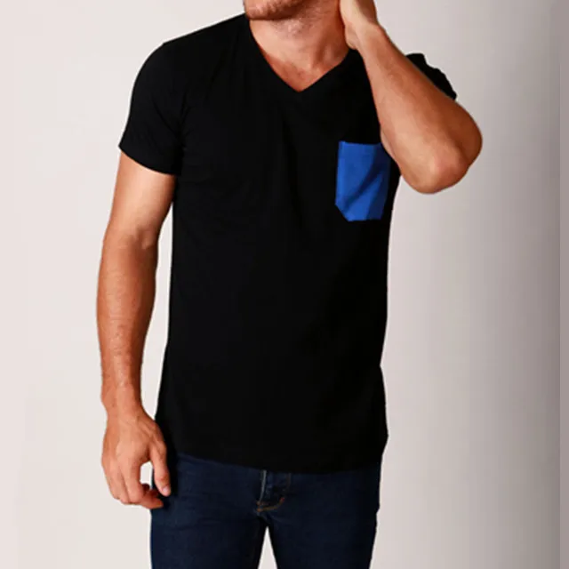 men's v neck t shirt with pocket