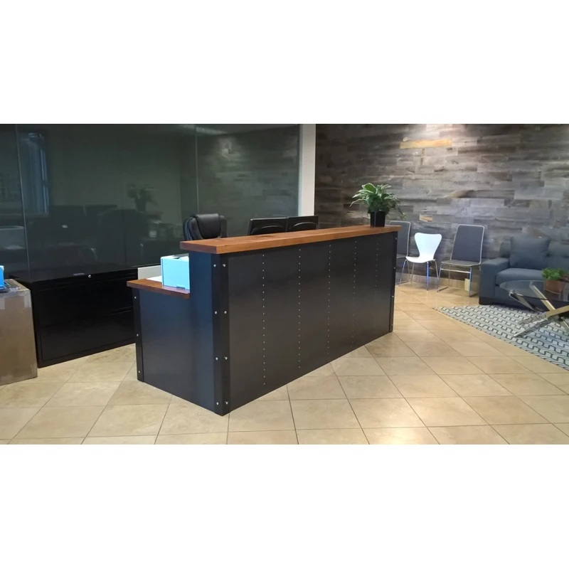 LUX Design Low Price  Simple  Wooden  MDF Shop Checkout Counters Design Furniture Store Counter Reception Desk