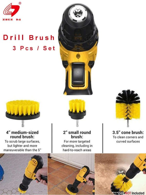 3 Pack Automatic Car Wash Drill Brush Set