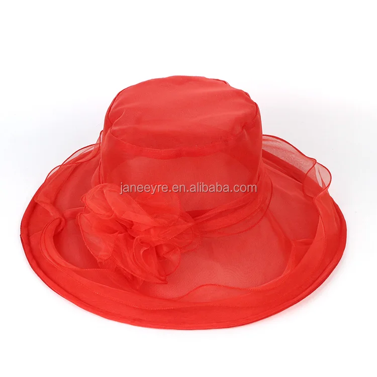 Шляпа женская с широкими полями, шляпа из органзы для церкви и торжественных гонок, для свадьбы