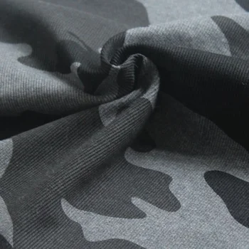 popular hot sell polyester cotton fleece camo rib printed fabric