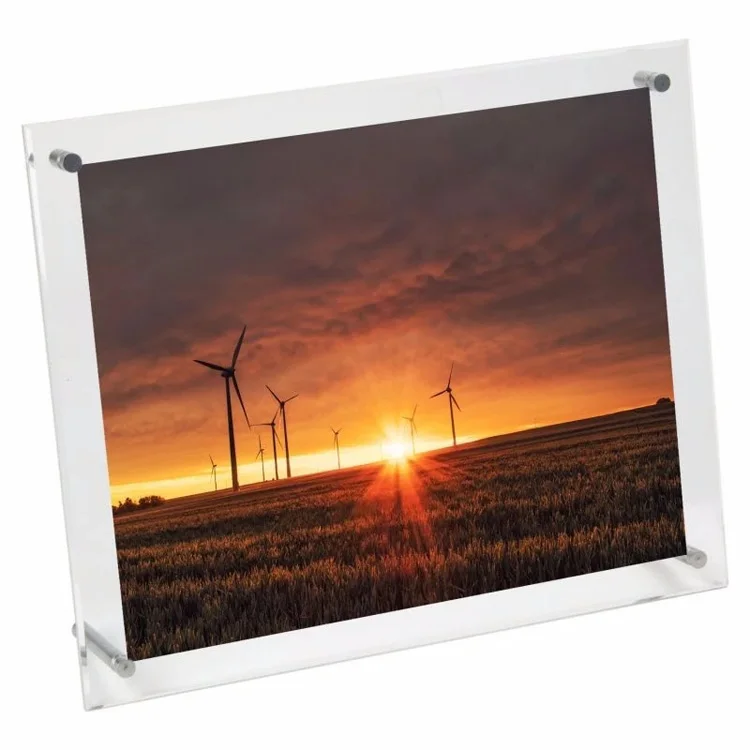 Magnetic Large Acrylic Floating Picture Frame With Screw