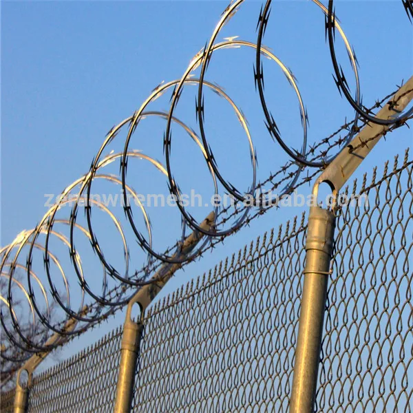 カミソリワイヤー - 亜鉛メッキ有刺鉄線 - ダブルスパイラル - 屋外