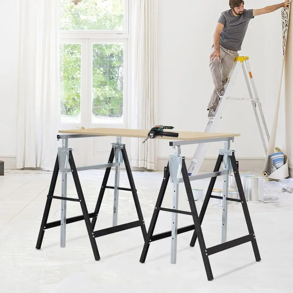 Telescopic Trestle Builders Carpenter Work Bench Saw Horse Folding Tools