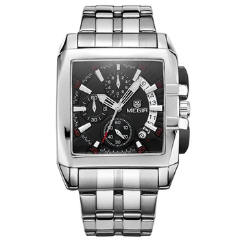 MEGIR 2018 Original Luxury Men Watch Stainless Steel Date Mens Quartz Watches Business Big Dial Wrist Watch