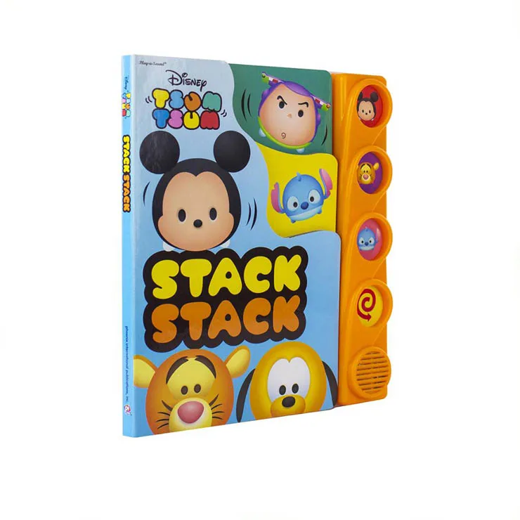 Factory Custom 4-Button English Activity Book for Kids Cartoon Figure Book Sound Printed Offset Hard Cover Made Cardboard Paper