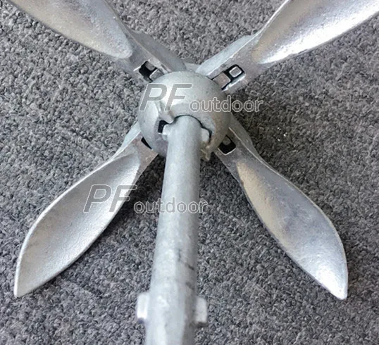 Высокое качество горячеоцинкованная 1 5 кг рыболовная лодка складной якорь комплект