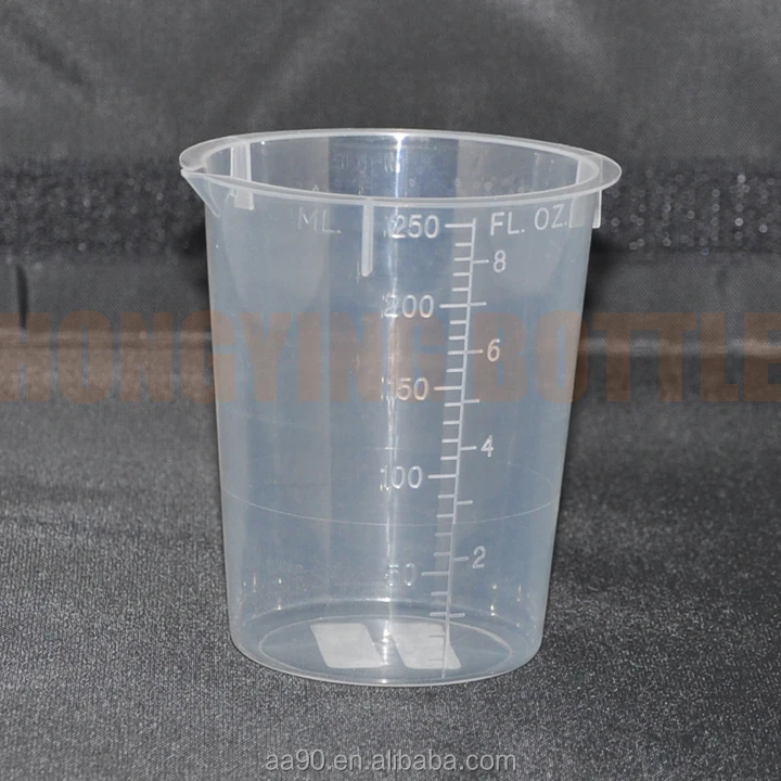 100% NEW PP MEASURING CUP 250ML for LAB TOOLS CAN CUSTOMIZE the MOLD ACCORDING to DRAWINGS and SAMPLES