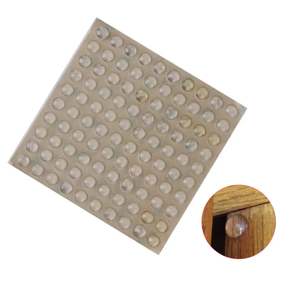 100Pcs Self Adhesive Door Knob Wall Clear Silicone Shield Protect Bumper Pad 