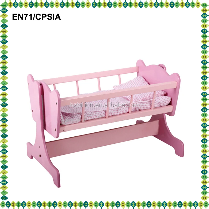 Wooden Toy Girls Lovely Toys Furniture Doll Cradle Bed