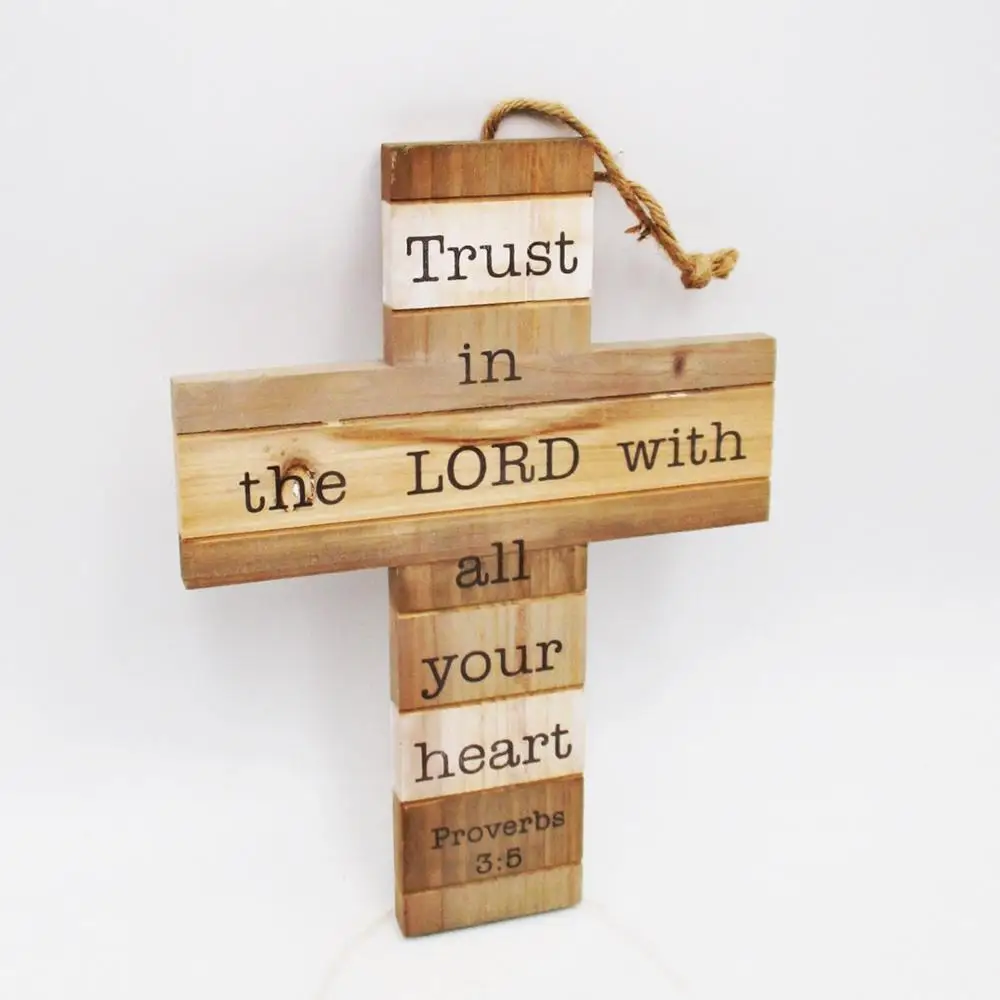Оптовая продажа, вдохновляющий крест, деревянная декоративная настенная табличка с Псалом