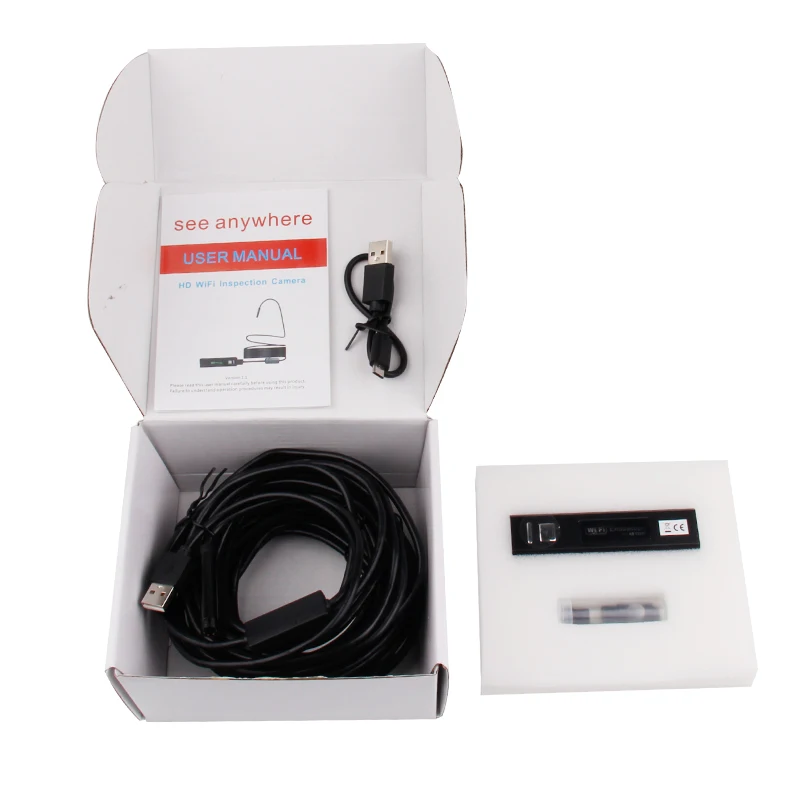 Endoscope Hd 1200p Camera Flexible Snake Borescope Ip68 Waterproof Pc