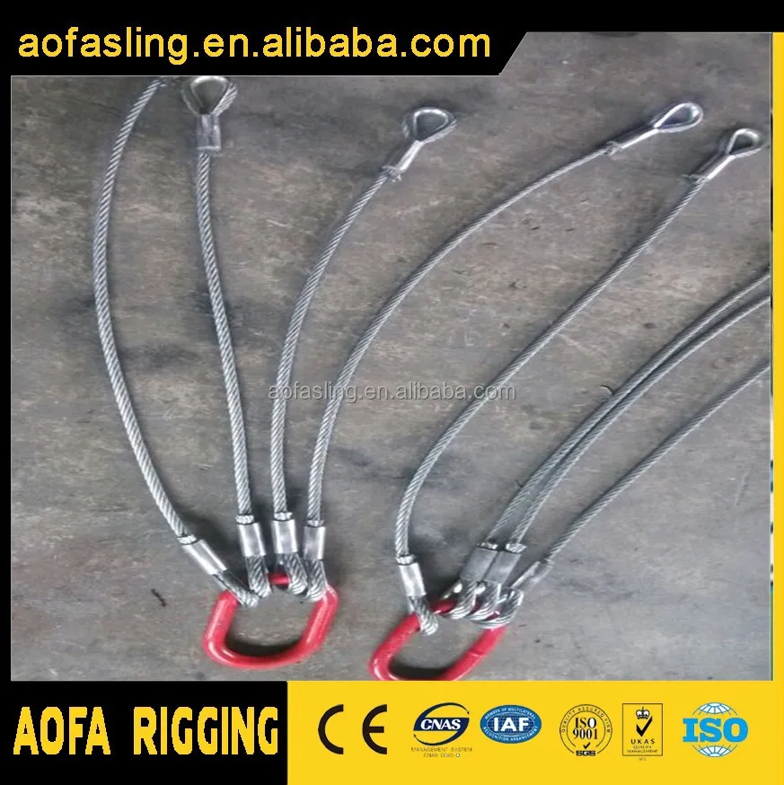 Пользовательские Китай 8x19 6x37 1-60 мм из нержавеющей стали четыре ноги трос подъемного слинг