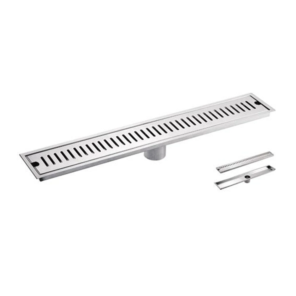 STAINLESS STEEL LINEAR SHOWER DRAIN WETROOM BATHROOM CHANNEL GULLY TRAP WASTE 