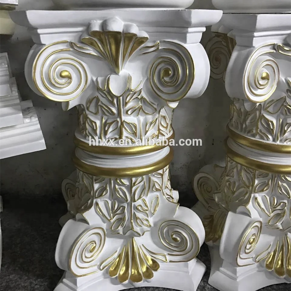 Wall Corner Decor 7 Inch Half Columns Design, PU Half Columns Ornamental