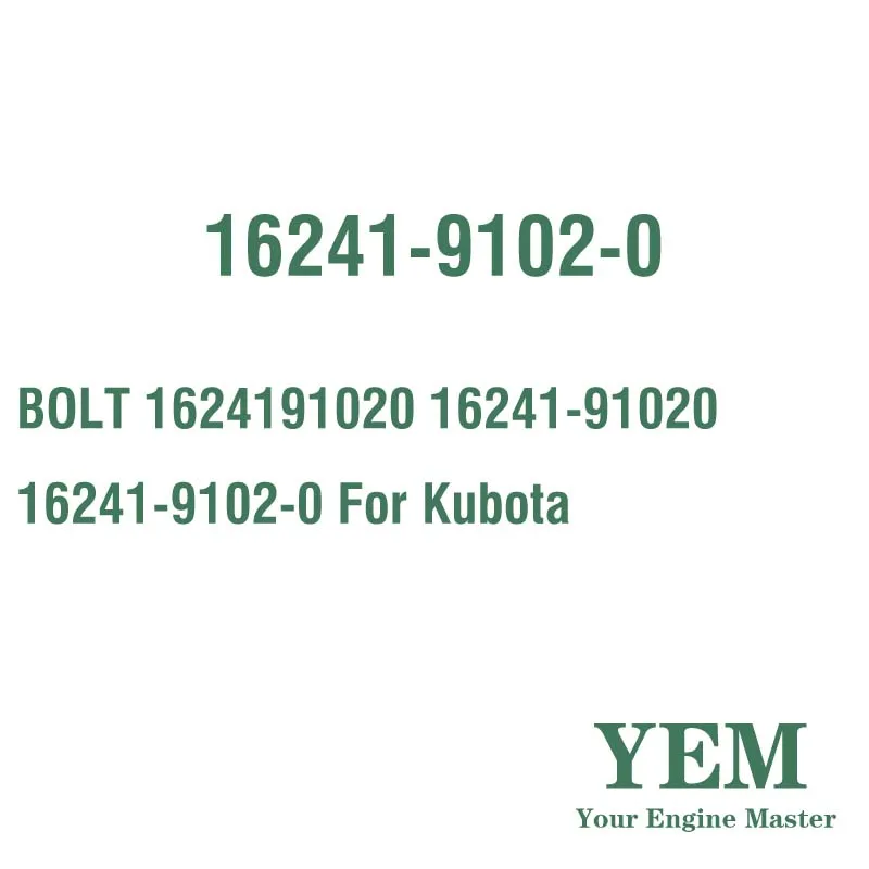 BOLT 1624191020 16241-91020 16241-9102-0 for Kubota Engine