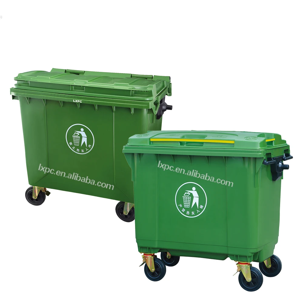 1100l Plastic Trash Can Recycle Outdoor Waste Large Garbage Bins With ...