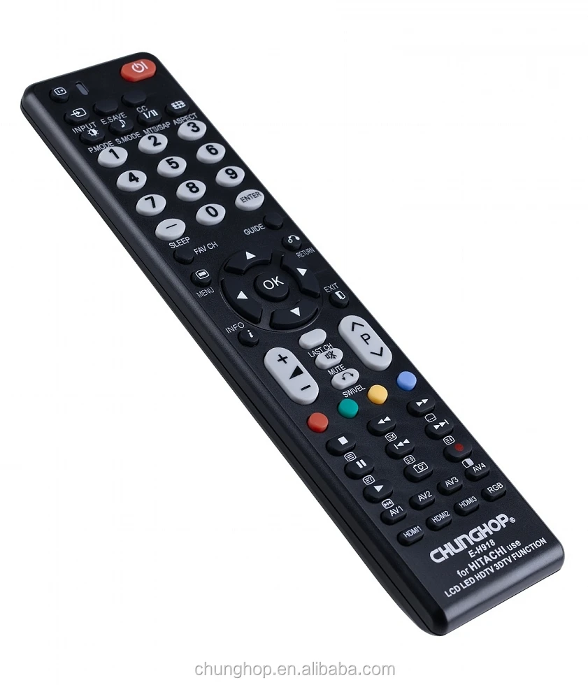 Telecomando Universale Per TV Hitachi, Compatibile LED/LCD/HD/Plasma, Con Funzione Apprendimento, Nero ABS, Distanza >8m