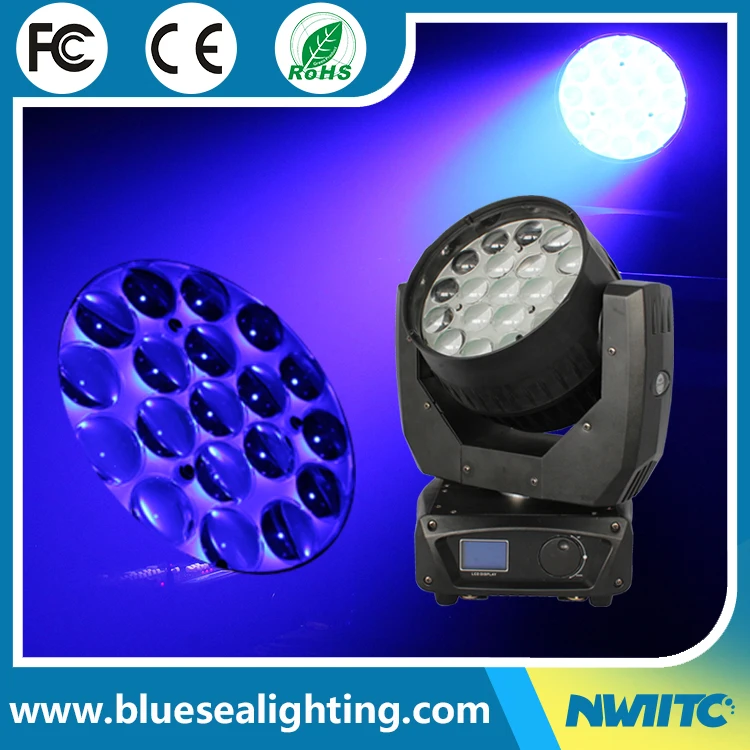 19x15WズームウォッシュLEDムービングヘッドライトRGBW発光色