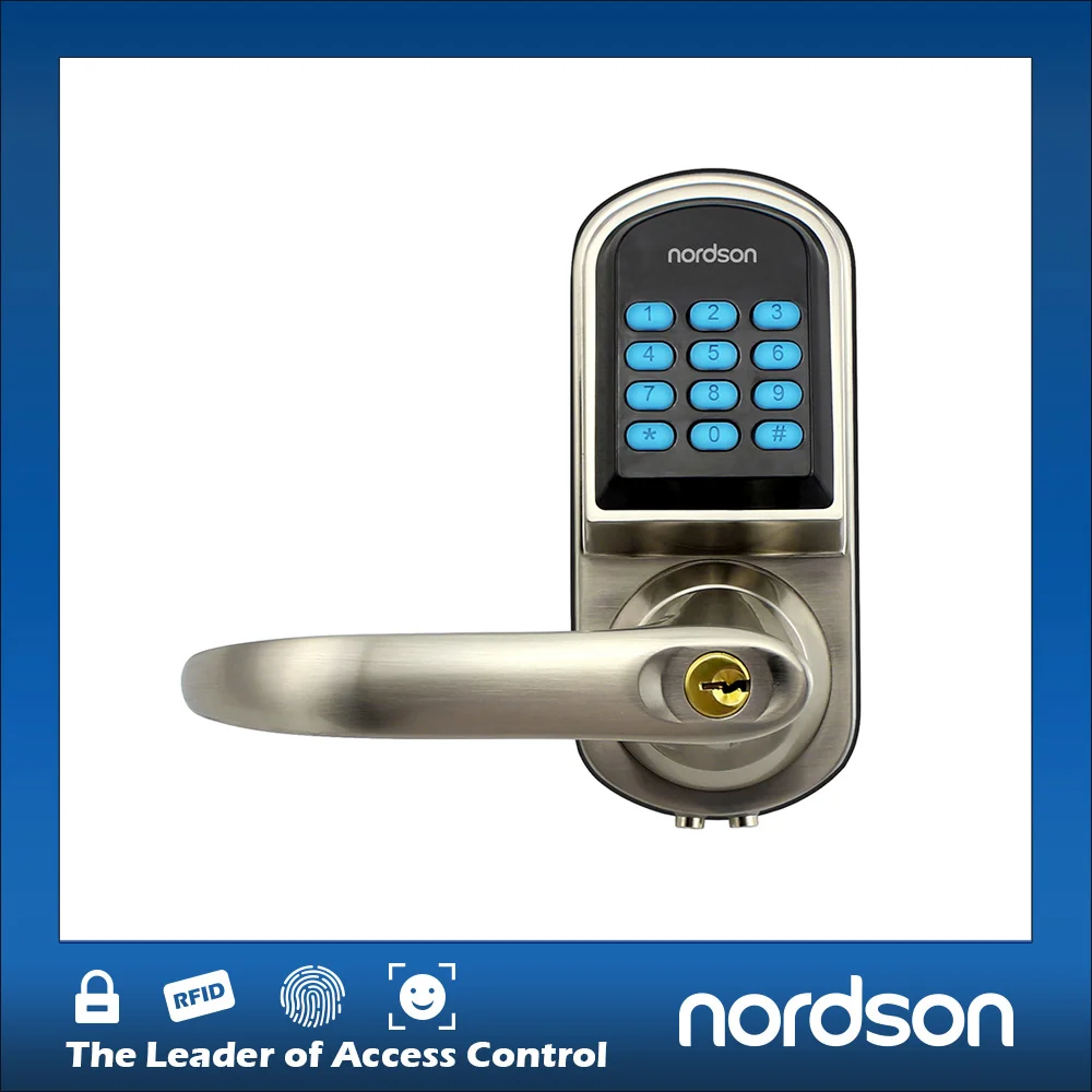 MF Card Electronic Keyless Digital Keypad Handle Smart Door Lock with Mechanical Keys