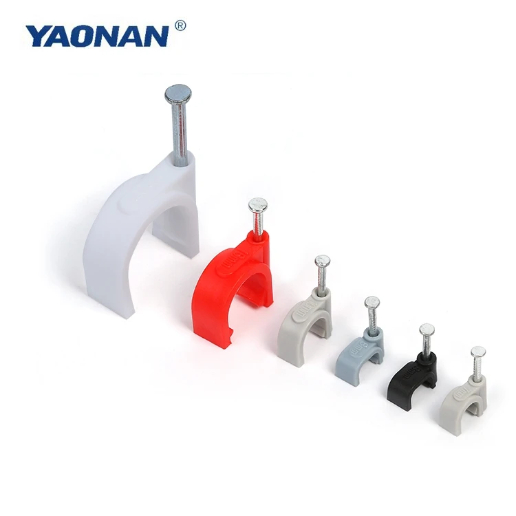 Wall Cable Fix Coaxial Concrete Plastic c Nail Hook Rg6 Cable Clips