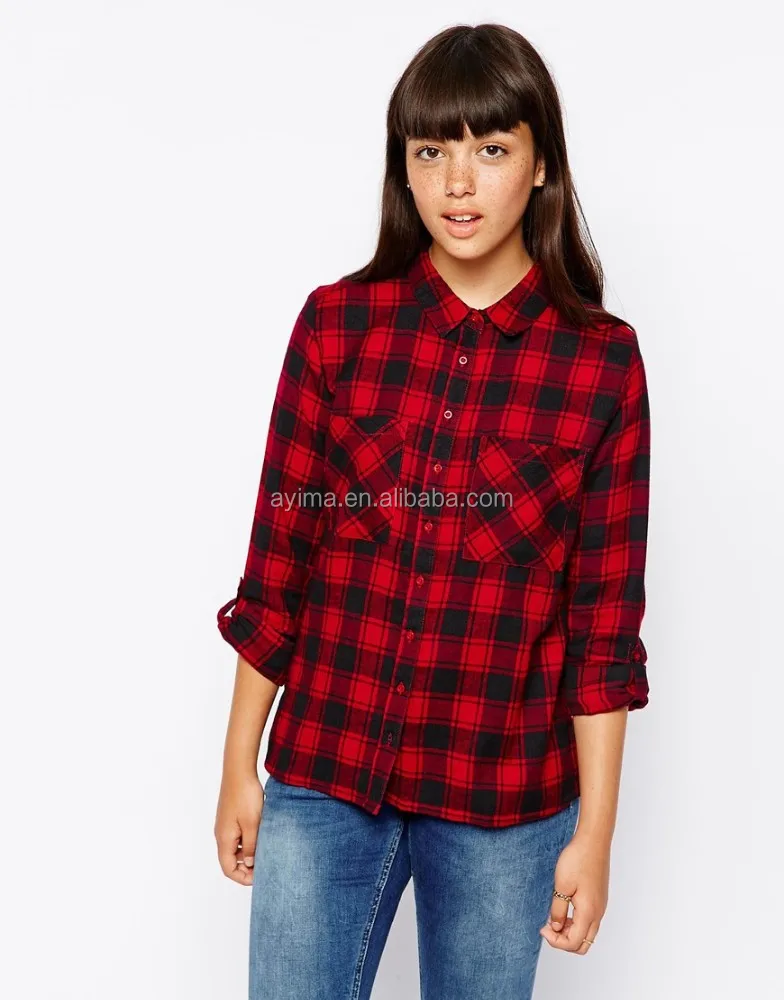 red black check shirt womens india