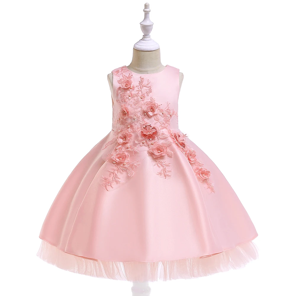 MQATZ Factory Supply Beautiful Model Satin Frock Design Kids Party Dresses L5056