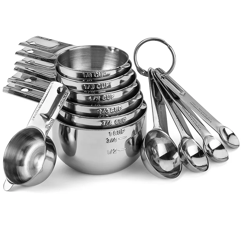 Stainless Steel Measuring Cups And Spoons Set With Custom Logo - Buy ...