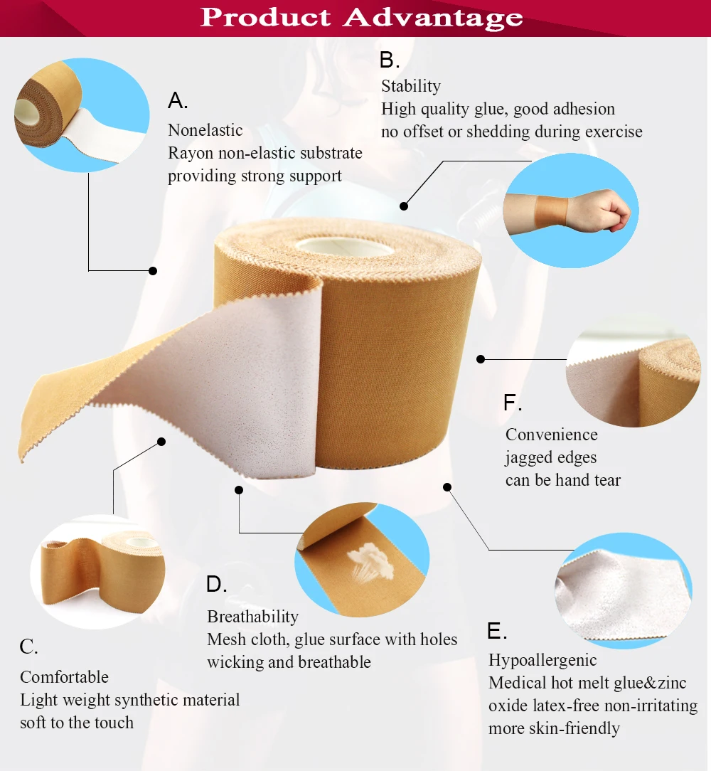 Athlete Zinc Oxide Athlete Tape Strap Sports Tape Cotton Finger Strap