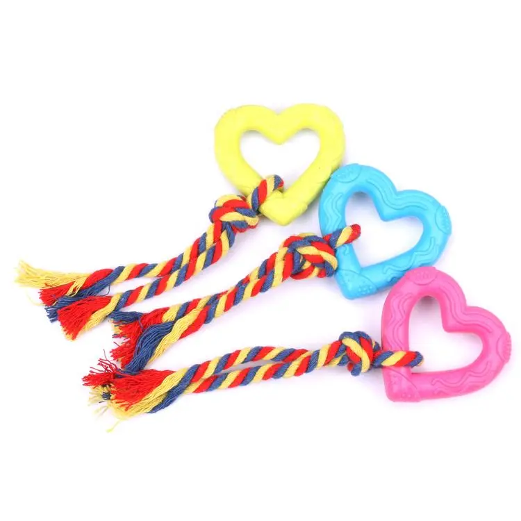 rubber heart dog toy