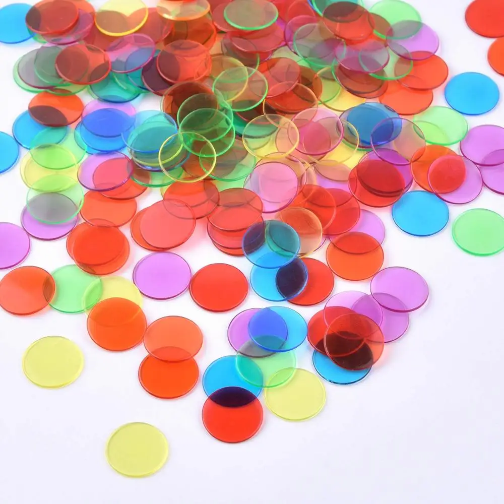 Details about / 100 Stück Bingo Chips Set Transparent Farbzähler Brettspiel-Chip