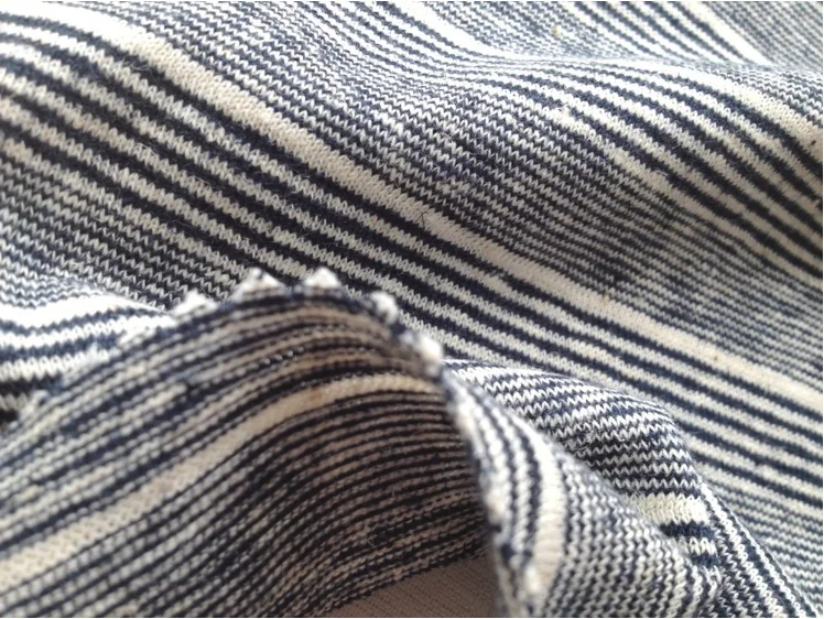 Pull en tissu à rayures de chanvre de haute qualité tricoté tissu