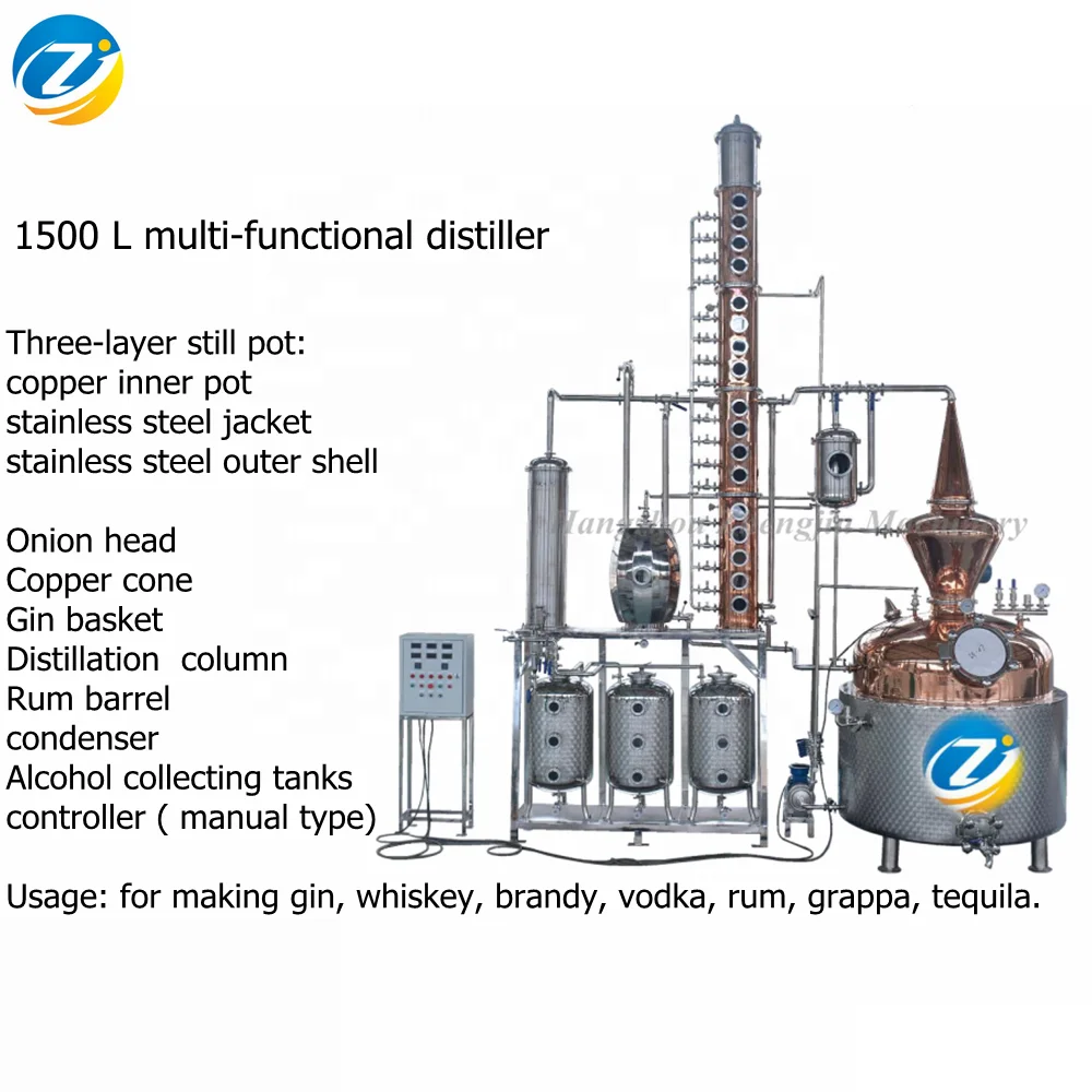 ZJ 50L Small Distillery for Sale Mini Pot Stills Alcohol Making Machine Copper Whisky Distiller Micro Scale Distillery Equipment