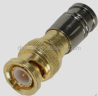 Gold -plated BNC Male Connector Compression for Rg59 Cable