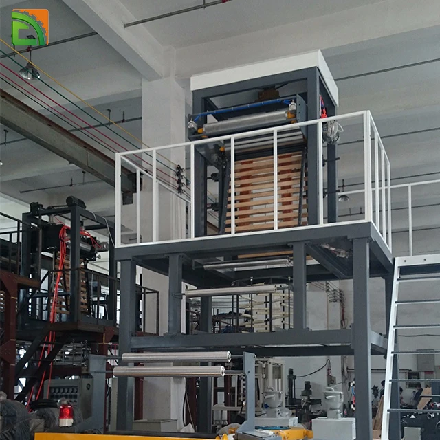 3 Layer Mini Stretch HDPE LDPE PP Film Extruder Agriculture Polyethylene ABA Plastic Blowing Machine