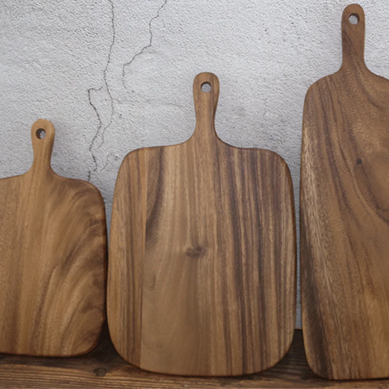 High Quality Custom Acacia Wood Cutting Board With Handle Buy Shaped Wood Cutting Board Acacia Wood Chopping Boards Cutting Board Wood Product On Alibaba Com