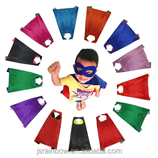 Superhero Capes Masks Kids Party Favors Costumes Dress Up Cosplay Cloaks Coats 