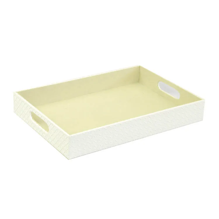 Пользовательские прямоугольные лотки из искусственной кожи для хранения сервисный лоток отеля ресторана