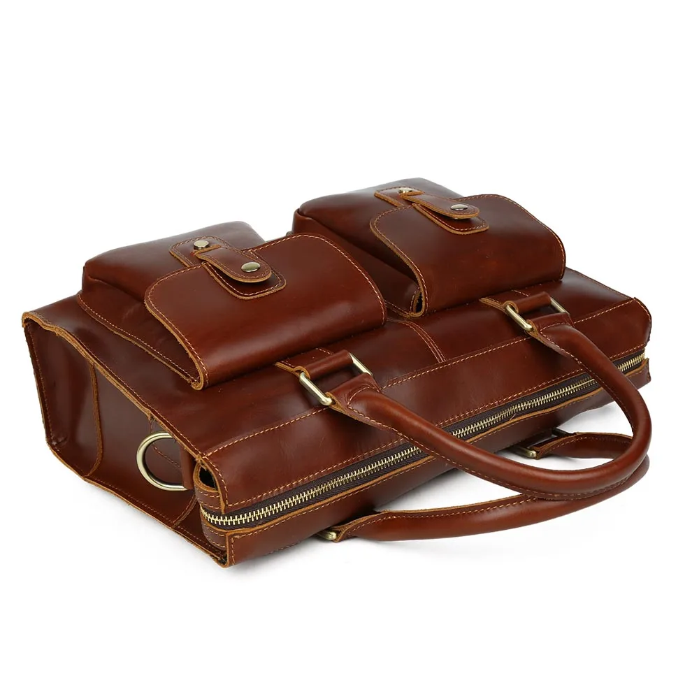 Wholesale Price Custom Cow Real Leather Laptop Briefcase Handbag Women Classic Luxury Genuine Leather Lady Briefcases Bag