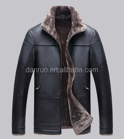 Chaqueta de piel para hombre, chaqueta de piel de una pieza para