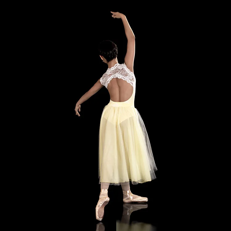 Commission White Yellow Ballet Lyrical Dress Ballet Romantic Tutu Dress