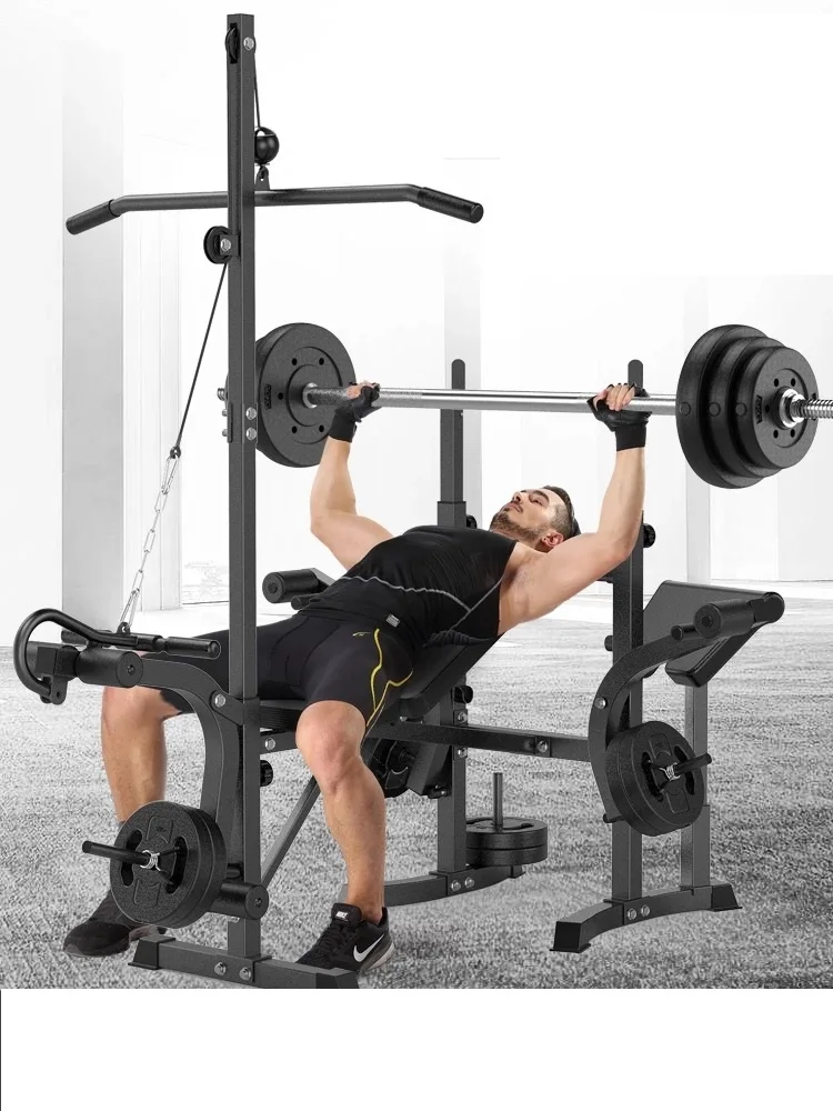 Multifunction Exercise Bench Golds 20 in 1 Gym Weight Bench with Lat Pulldown