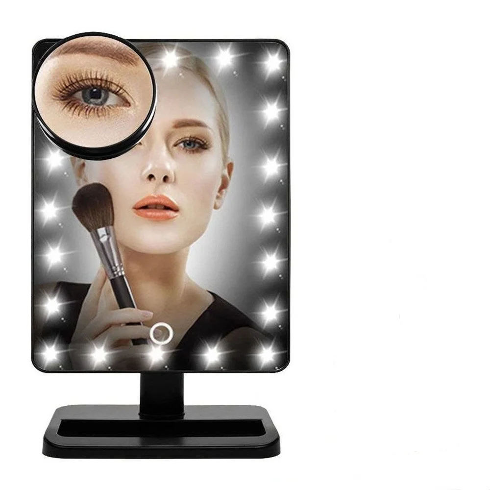 Lighted Makeup Mirror Led Vanity Mirror With 22 Led Lights Touch Screen Dimming Natural Daylight Mirror Removable 10x M Buy Lighted Makeup Mirror Led Vanity Mirror With 22 Led Lights Bathroom Makeup Mirror With