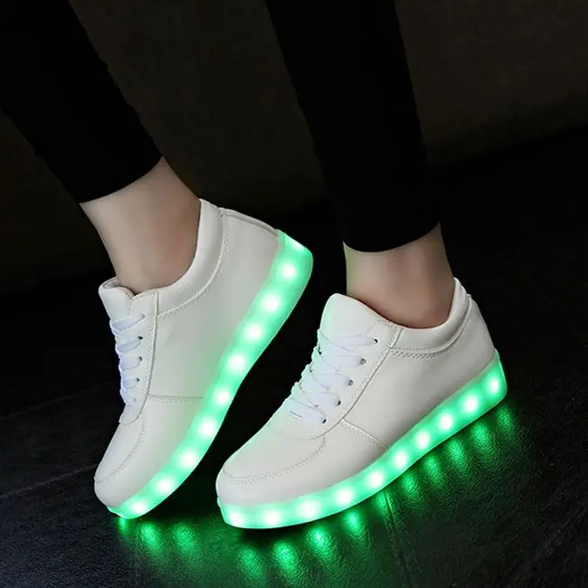 Promotional Custom Logo Printed  LED Shoes Light up Glow Sneakers