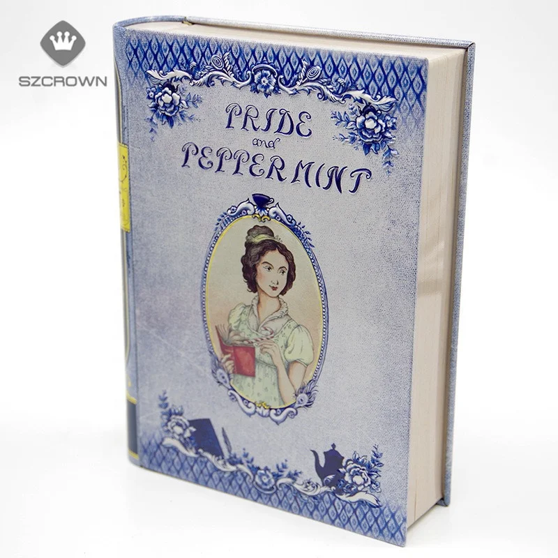 Металлическая подарочная коробка в форме книги для студентов перерабатываемая Рождественская упаковка жестяная