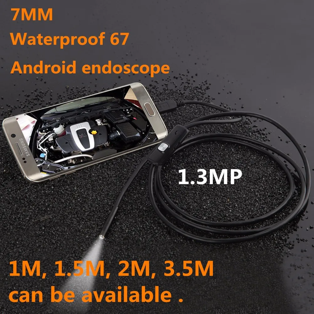 
 Мобильный телефон эндоскоп USB бороскоп с 7m cmos Объектив Инспекционная камера  