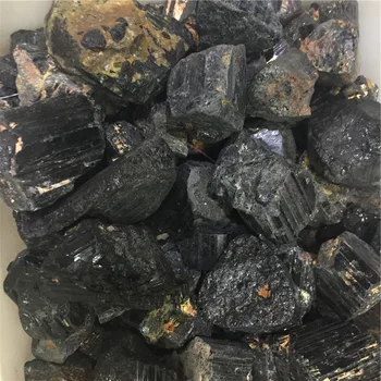 Wholesale natural black obsidian meteorite rough stone price raw black tourmaline