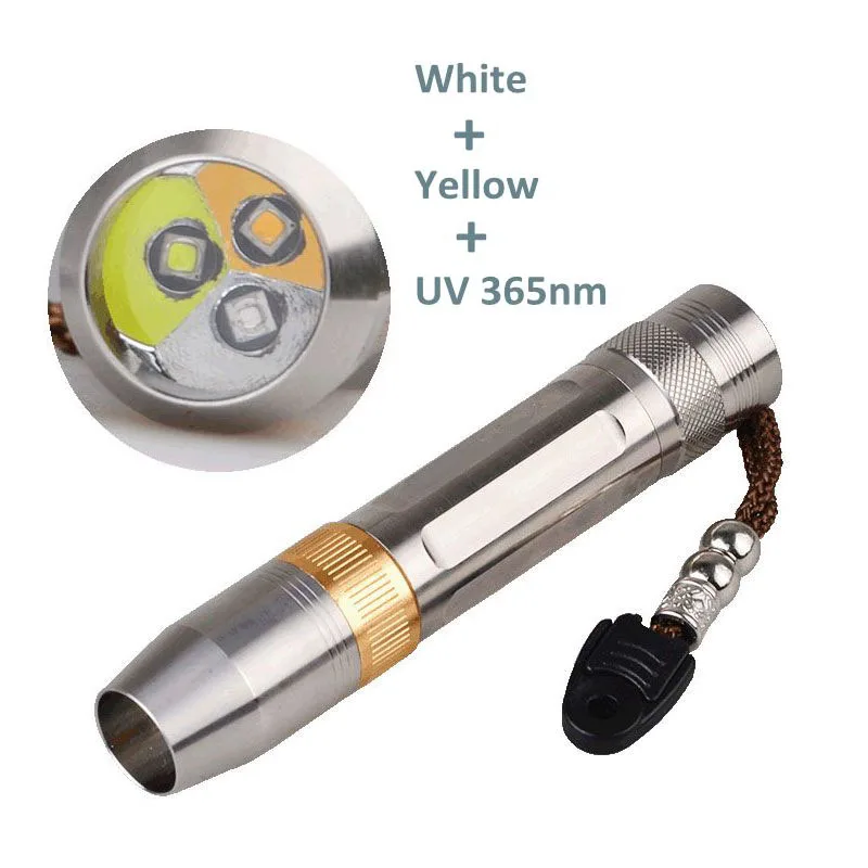 Portable Purple Light Fluorescent Agent Detection Torch Jewelry Jade Gem Testing Torch