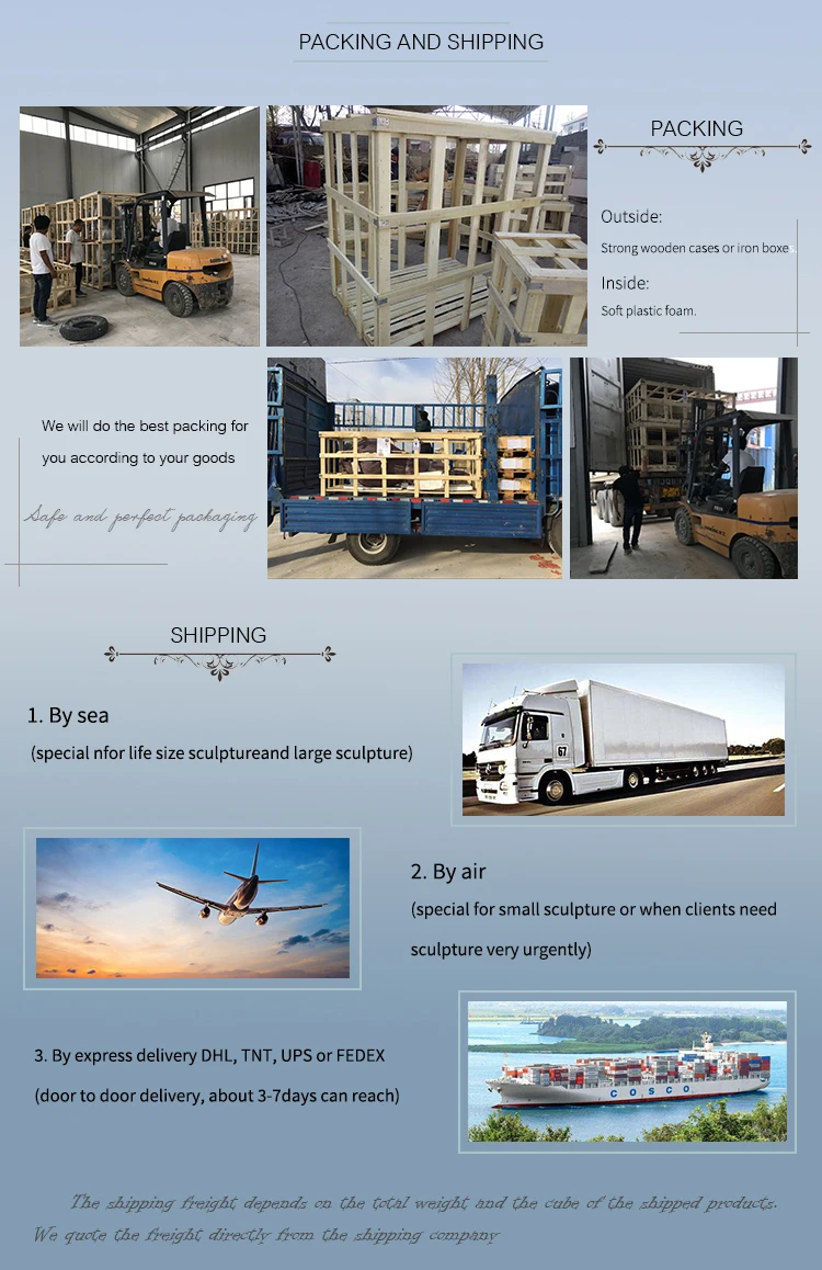 Hand Carved Polished Free Standing Natural Granite Stone Marble